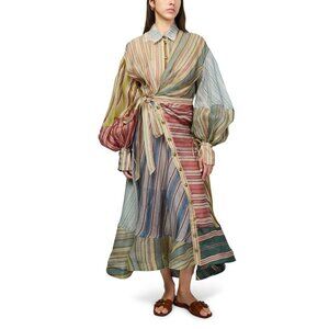 ZIMMERMANN Rebellion Striped Midi Dress